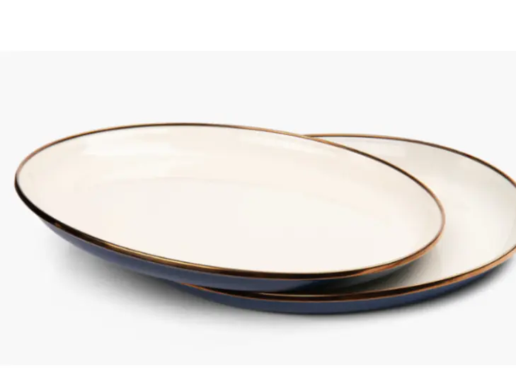 Barebones Teller 2er-Set, Indigoblau